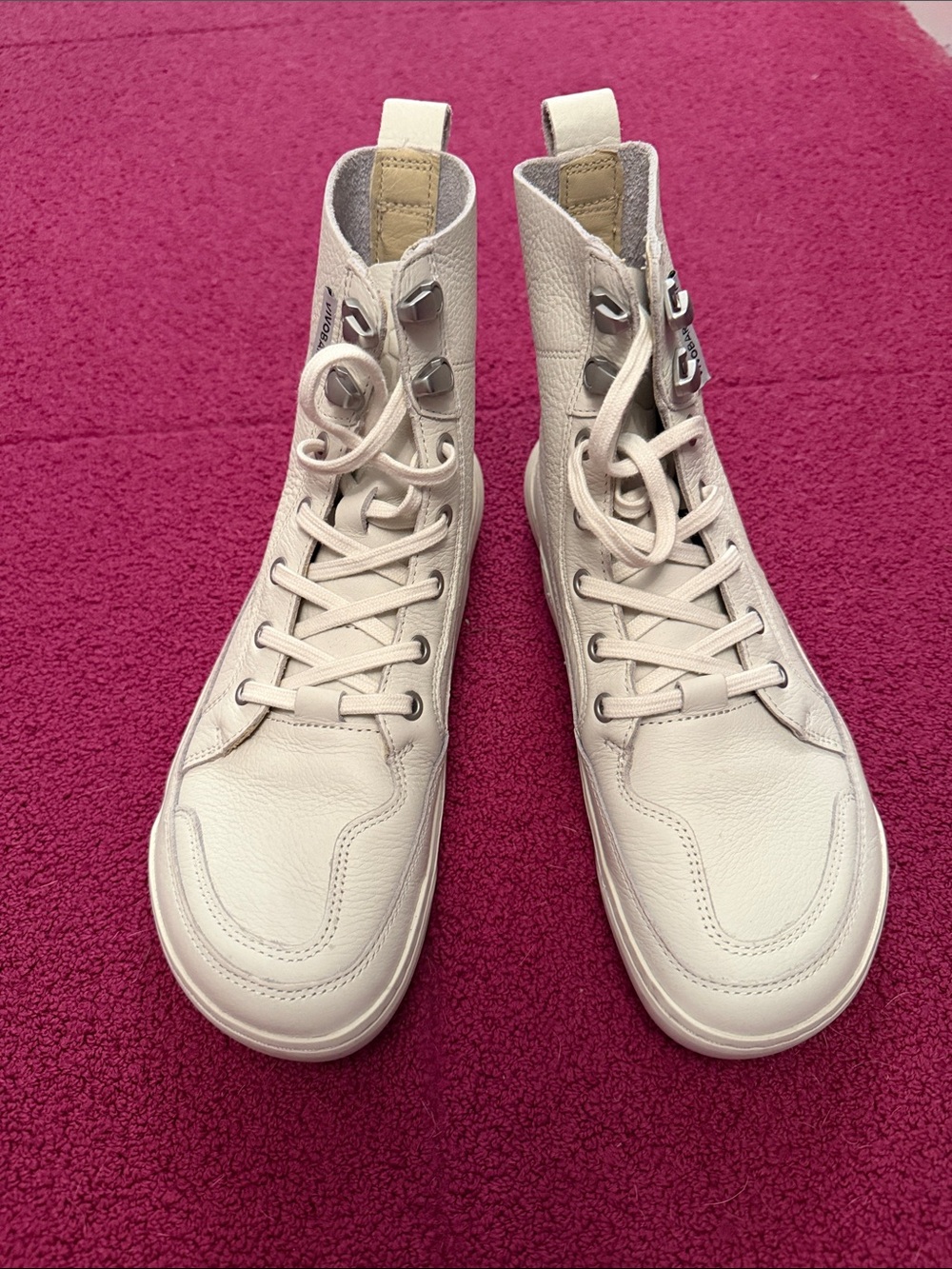 Vivo Gobi Barefoot Cream High-Top Leather Boots
